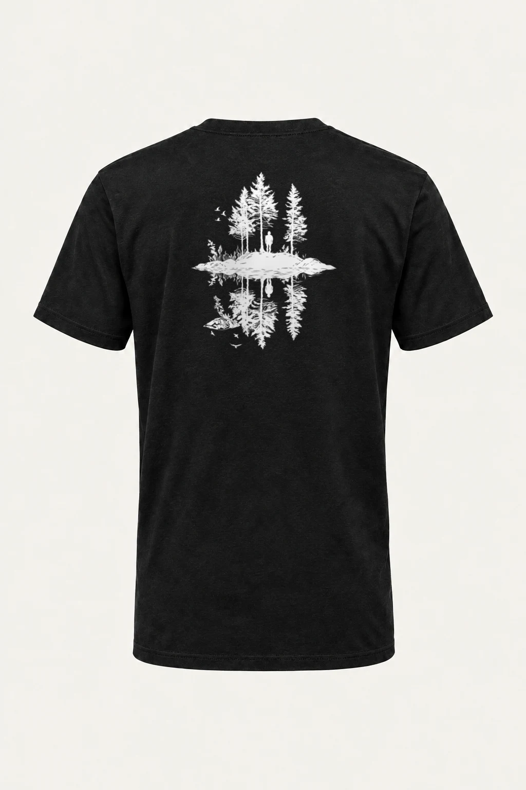 "Still Water Pines" Heavyweight Unisex Crewneck T-shirt | Gildan 5000