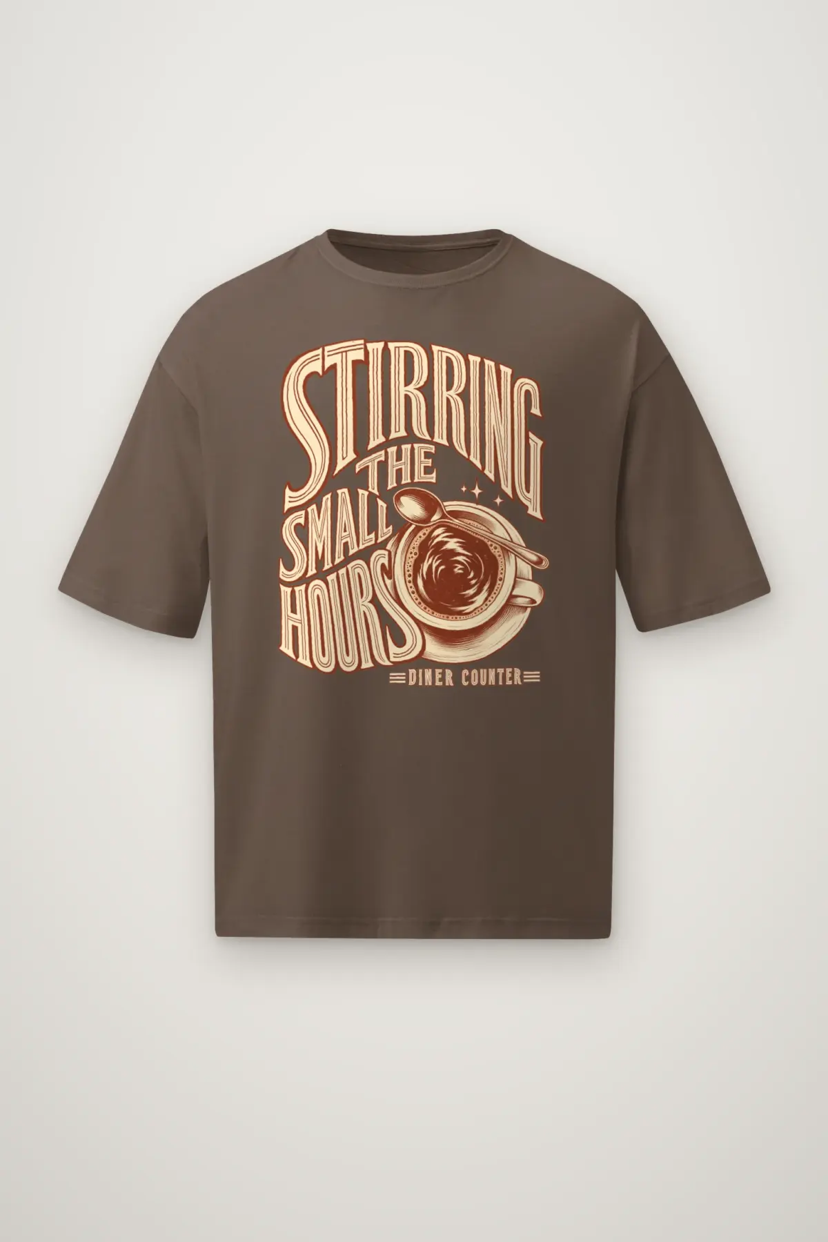 "Stirring the Small Hours" Men's Oversized Heavyweight Crewneck T-Shirt