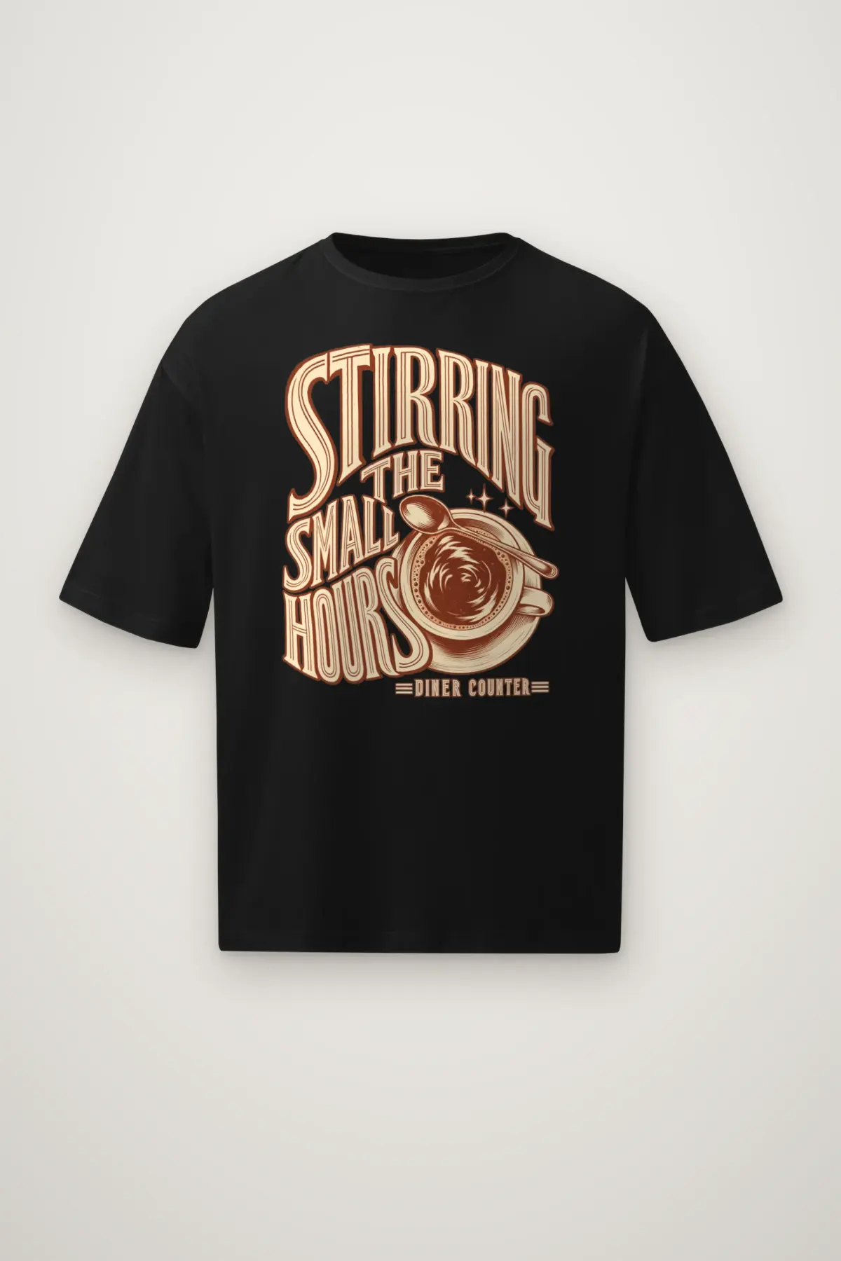 "Stirring the Small Hours" Men's Oversized Heavyweight Crewneck T-Shirt