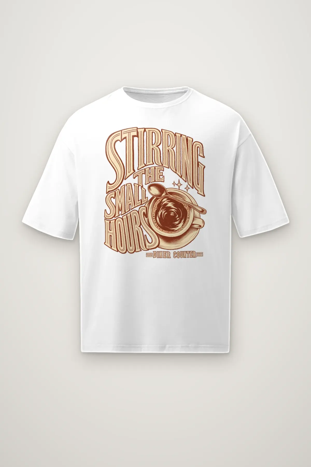 "Stirring the Small Hours" Men's Oversized Heavyweight Crewneck T-Shirt