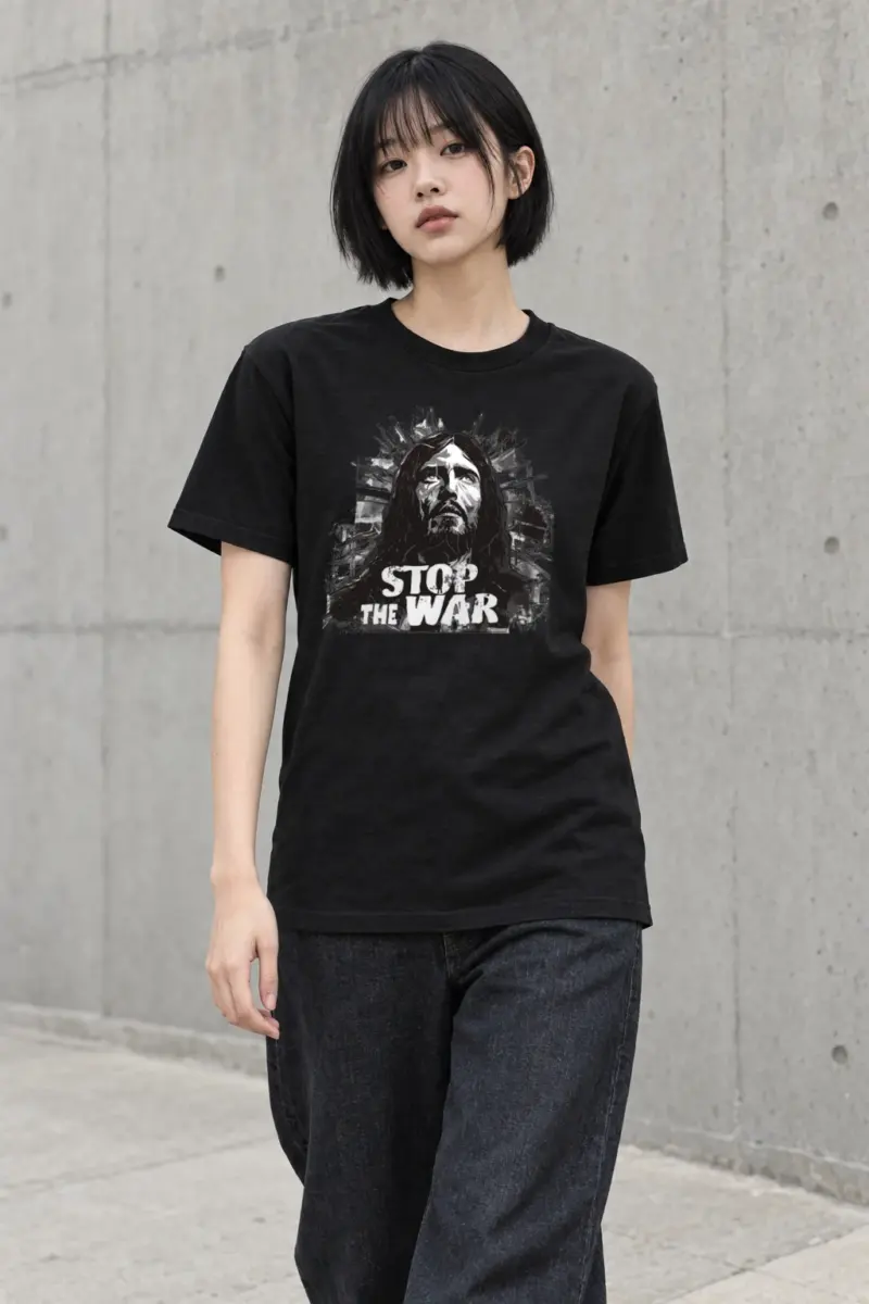 "Stop The War" Heavyweight Unisex Crewneck T-shirt | Gildan 5000