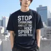 "Stop Thinking" Heavyweight Unisex Crewneck T-shirt | Gildan 5000