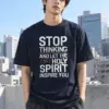 "Stop Thinking" Heavyweight Unisex Crewneck T-shirt | Gildan 5000