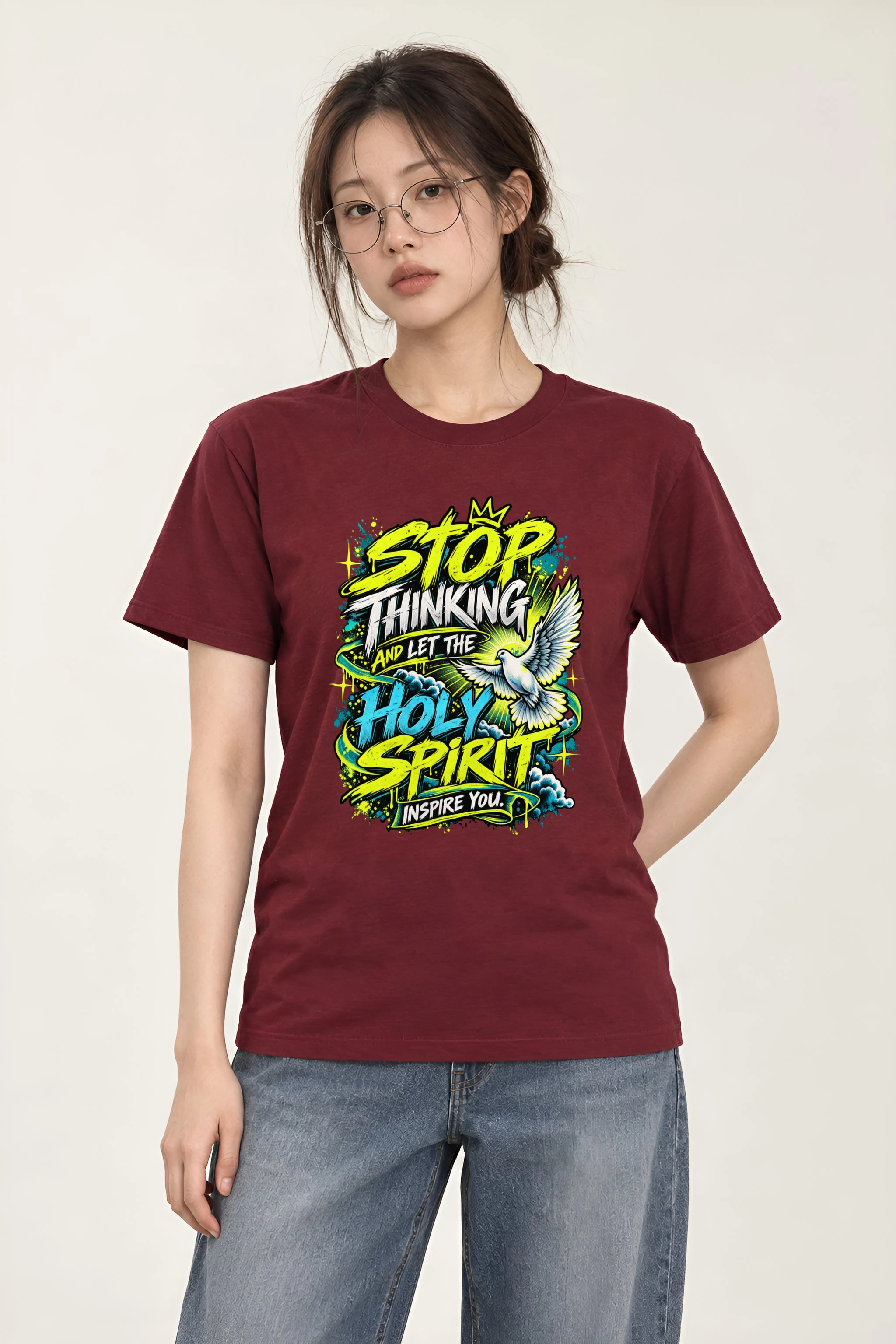 "Let the Spirit Inspire" Heavyweight Unisex Crewneck T-shirt