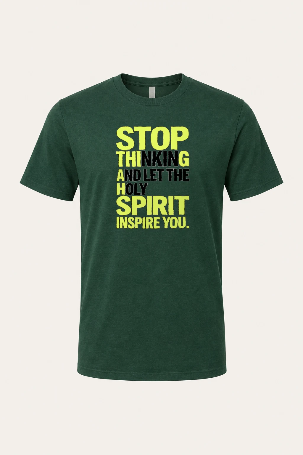 "Stop Thinking" Heavyweight Unisex Crewneck T-shirt | Gildan 5000