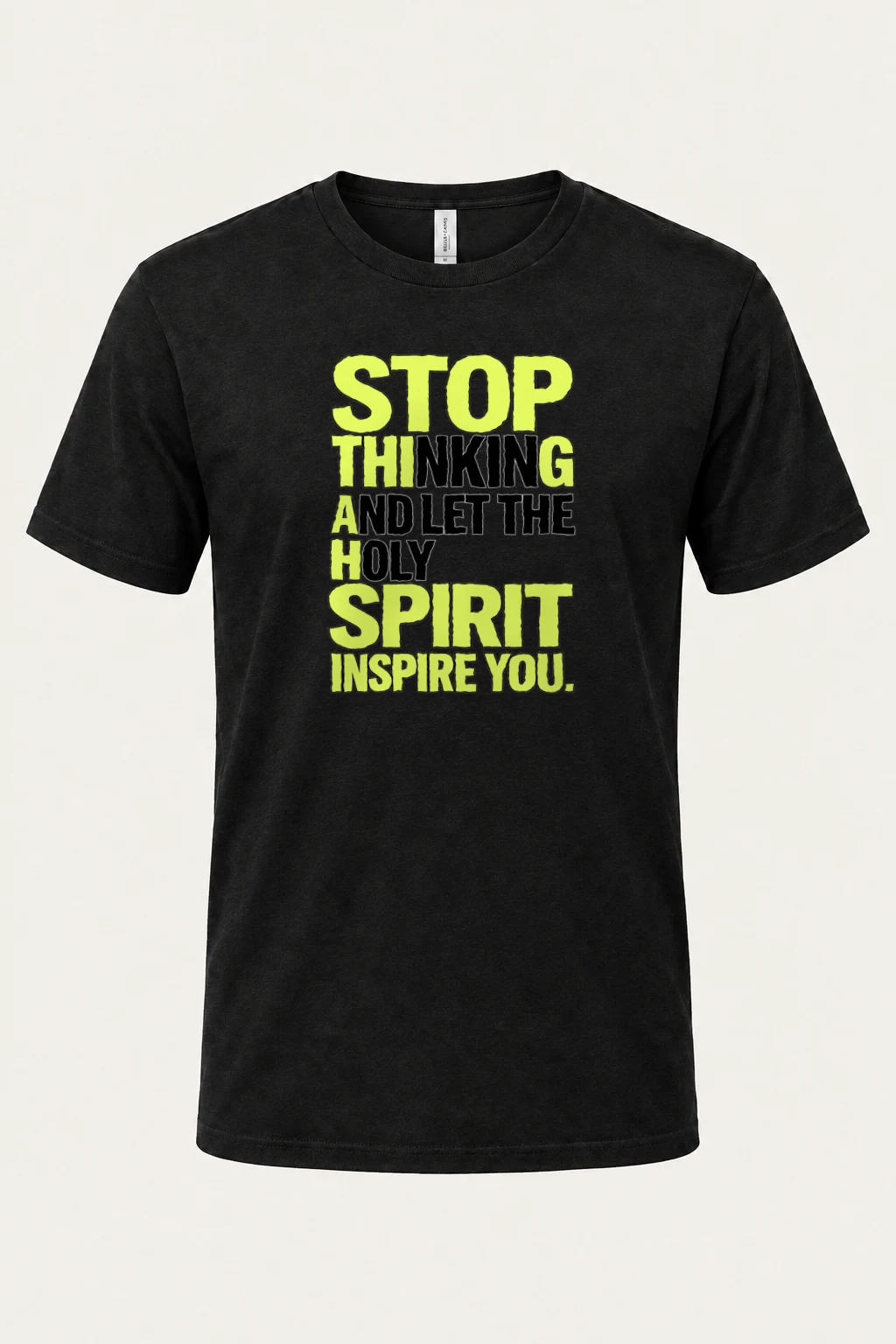 "Stop Thinking" Heavyweight Unisex Crewneck T-shirt | Gildan 5000