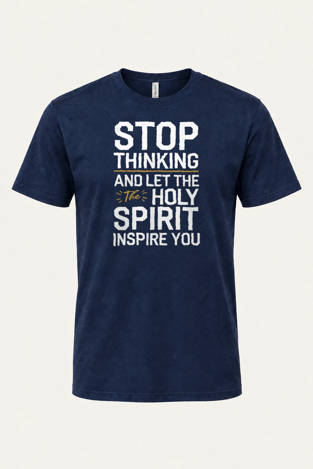 "Stop Thinking" Heavyweight Unisex Crewneck T-shirt | Gildan 5000
