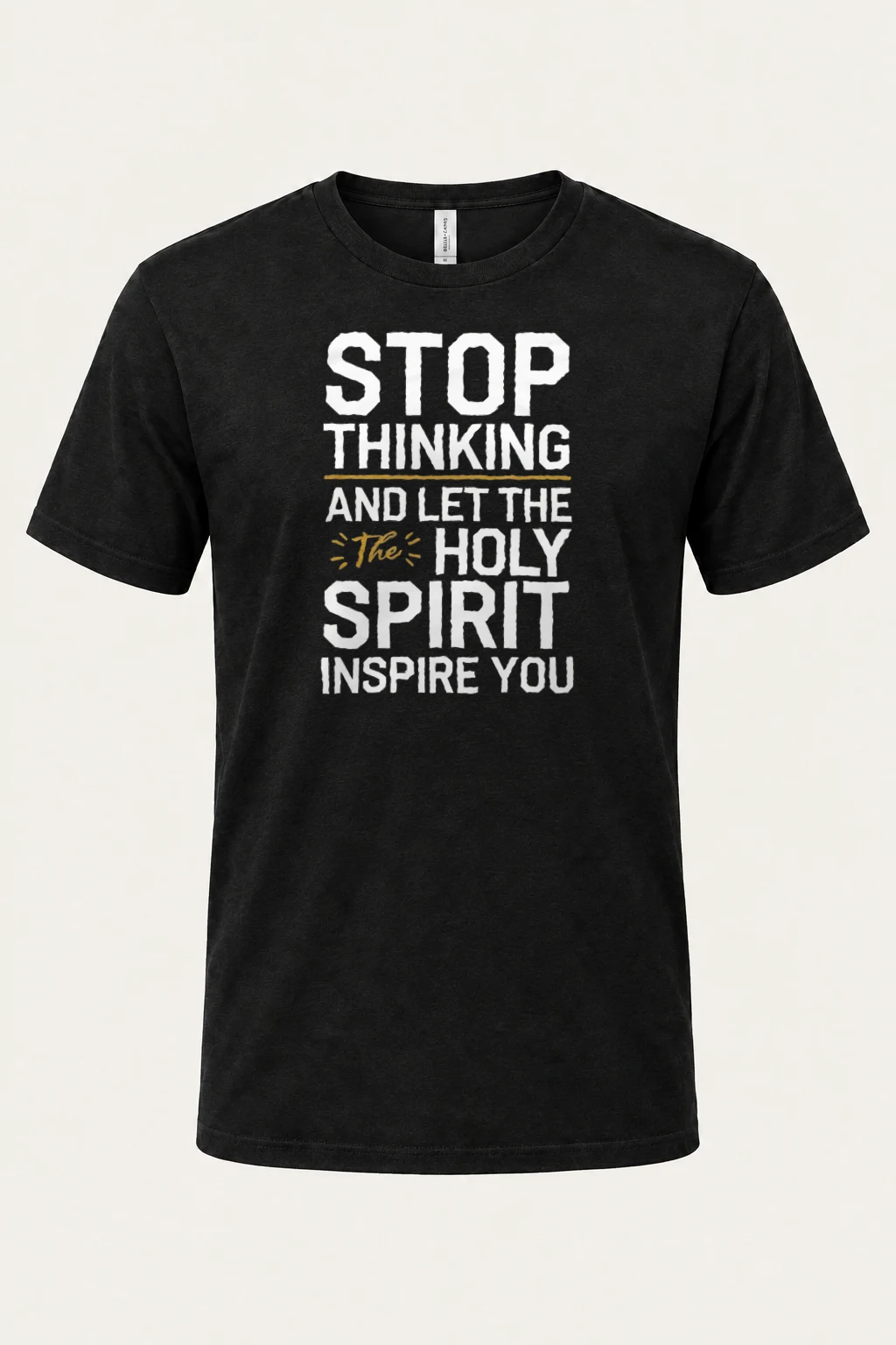 "Stop Thinking" Heavyweight Unisex Crewneck T-shirt | Gildan 5000