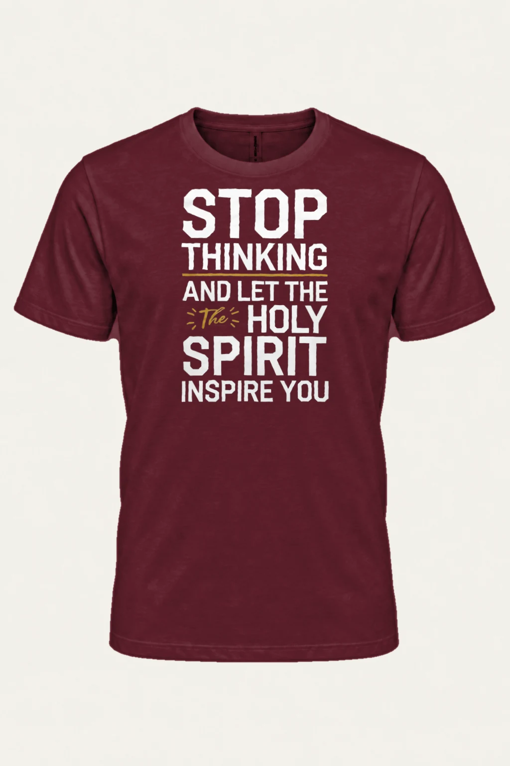"Stop Thinking" Heavyweight Unisex Crewneck T-shirt | Gildan 5000
