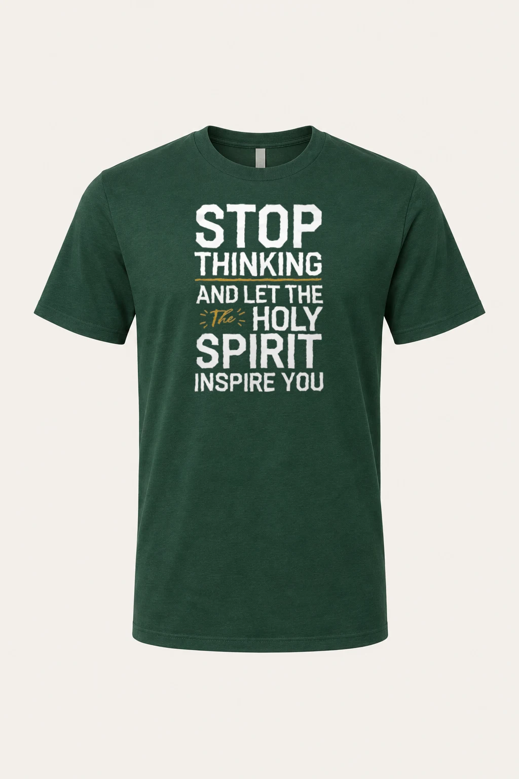 "Stop Thinking" Heavyweight Unisex Crewneck T-shirt | Gildan 5000