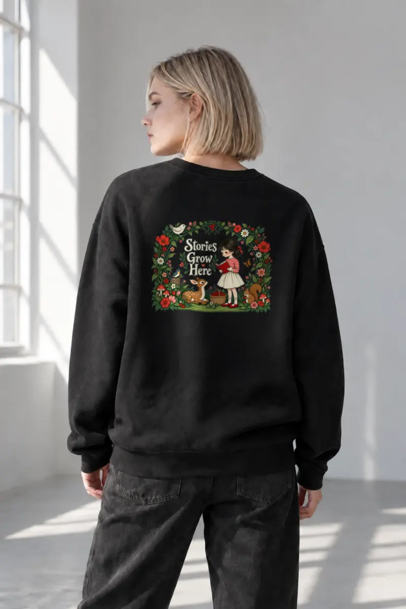"Stories Grow Here" Heavy Blend Unisex Crewneck Sweatshirt | Gildan 18000
