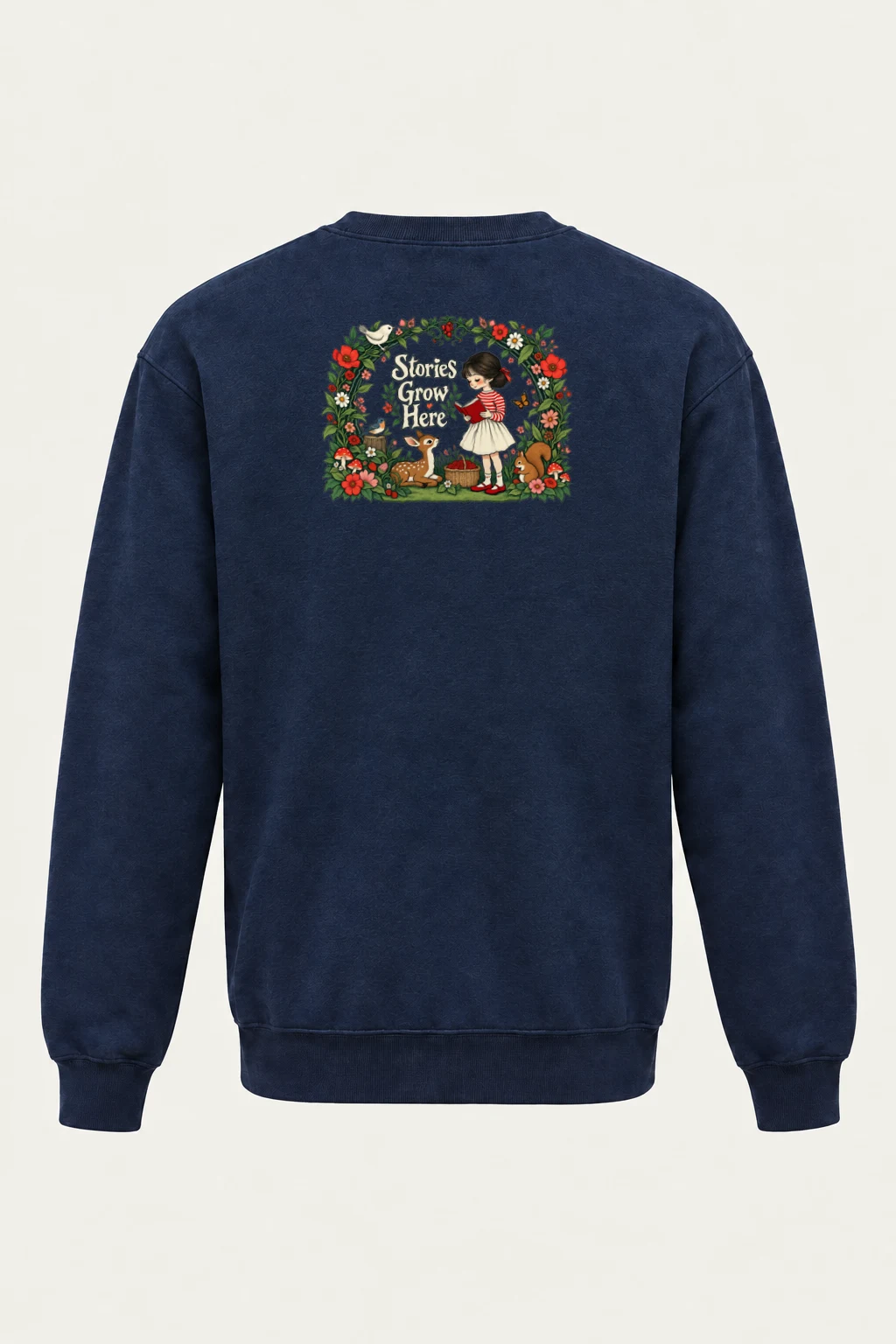 "Stories Grow Here" Heavy Blend Unisex Crewneck Sweatshirt | Gildan 18000