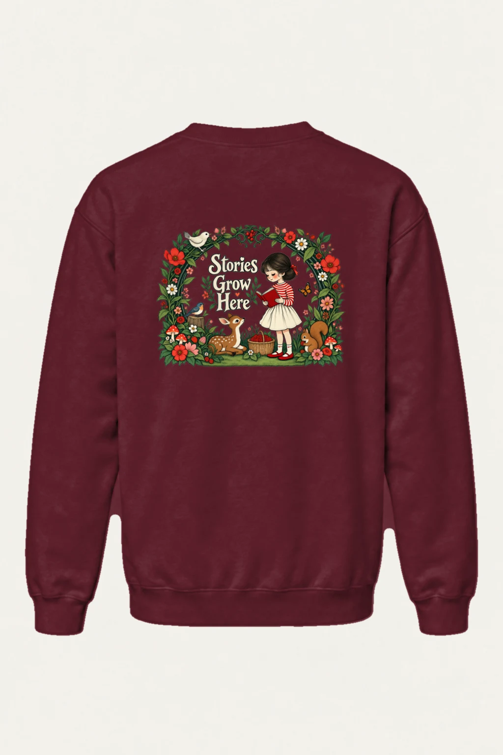 "Stories Grow Here" Heavy Blend Unisex Crewneck Sweatshirt | Gildan 18000
