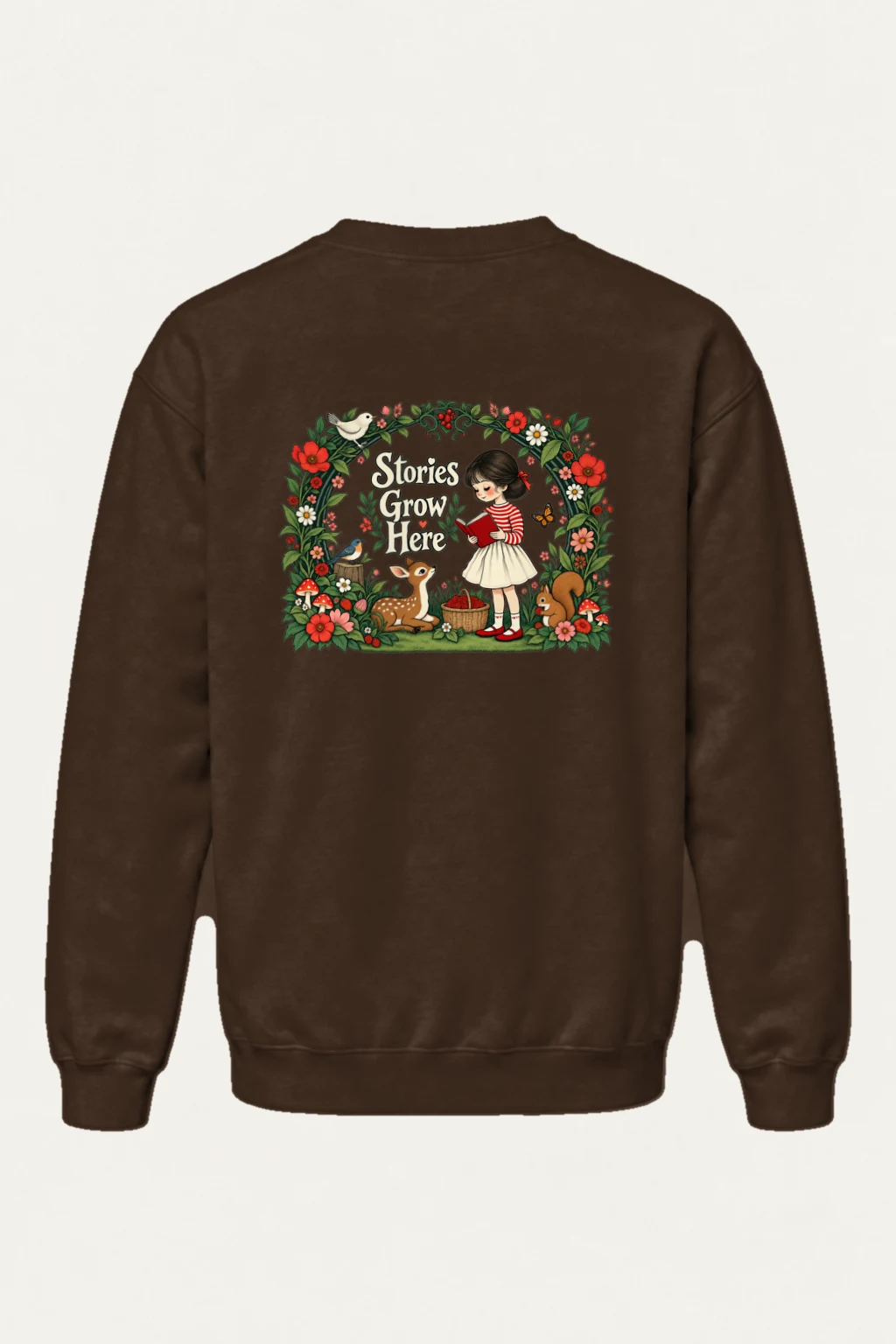 "Stories Grow Here" Heavy Blend Unisex Crewneck Sweatshirt | Gildan 18000