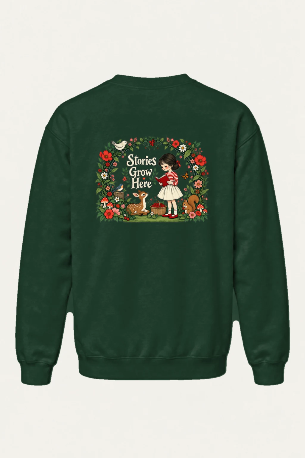 "Stories Grow Here" Heavy Blend Unisex Crewneck Sweatshirt | Gildan 18000