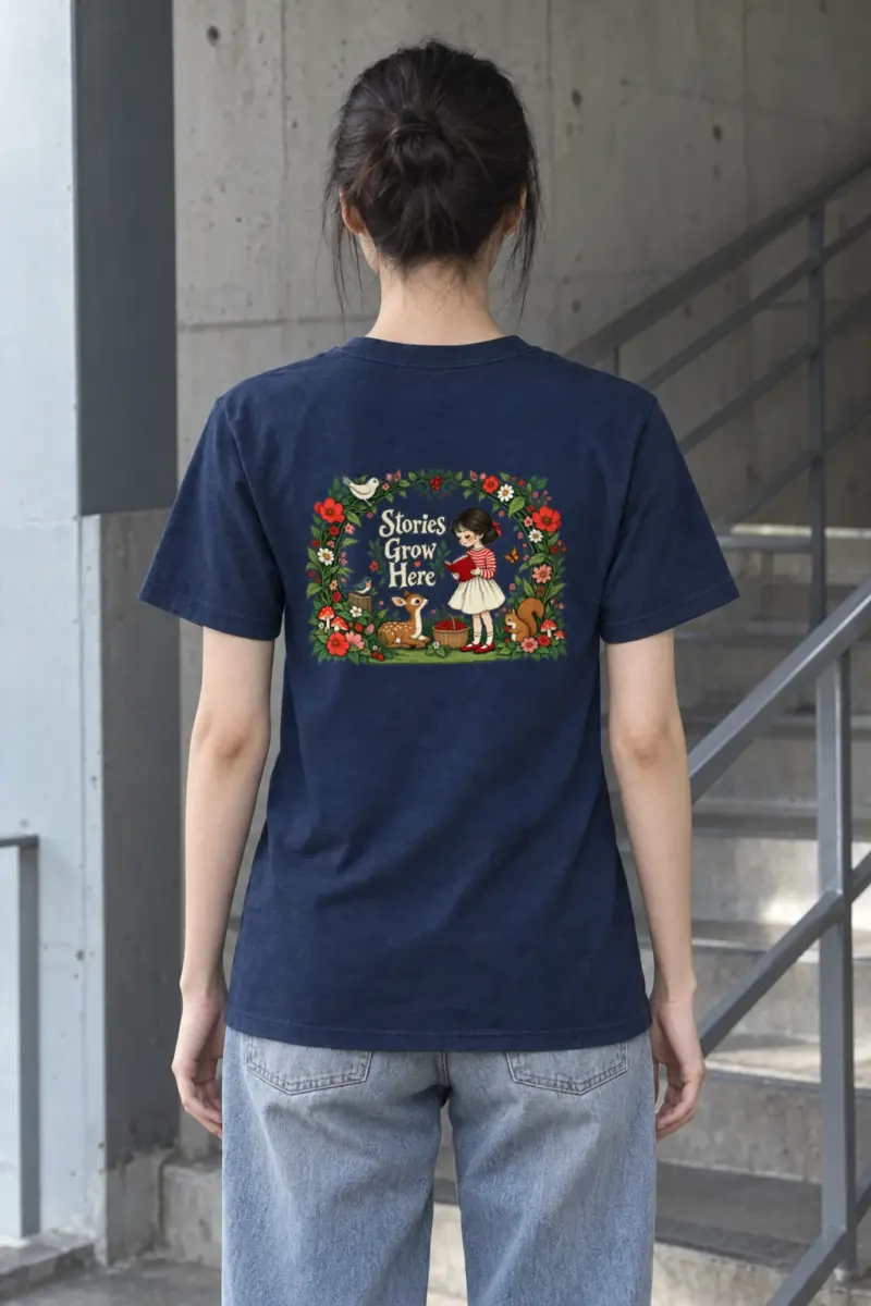 "Stories Grow Here" Heavyweight Unisex Crewneck T-shirt