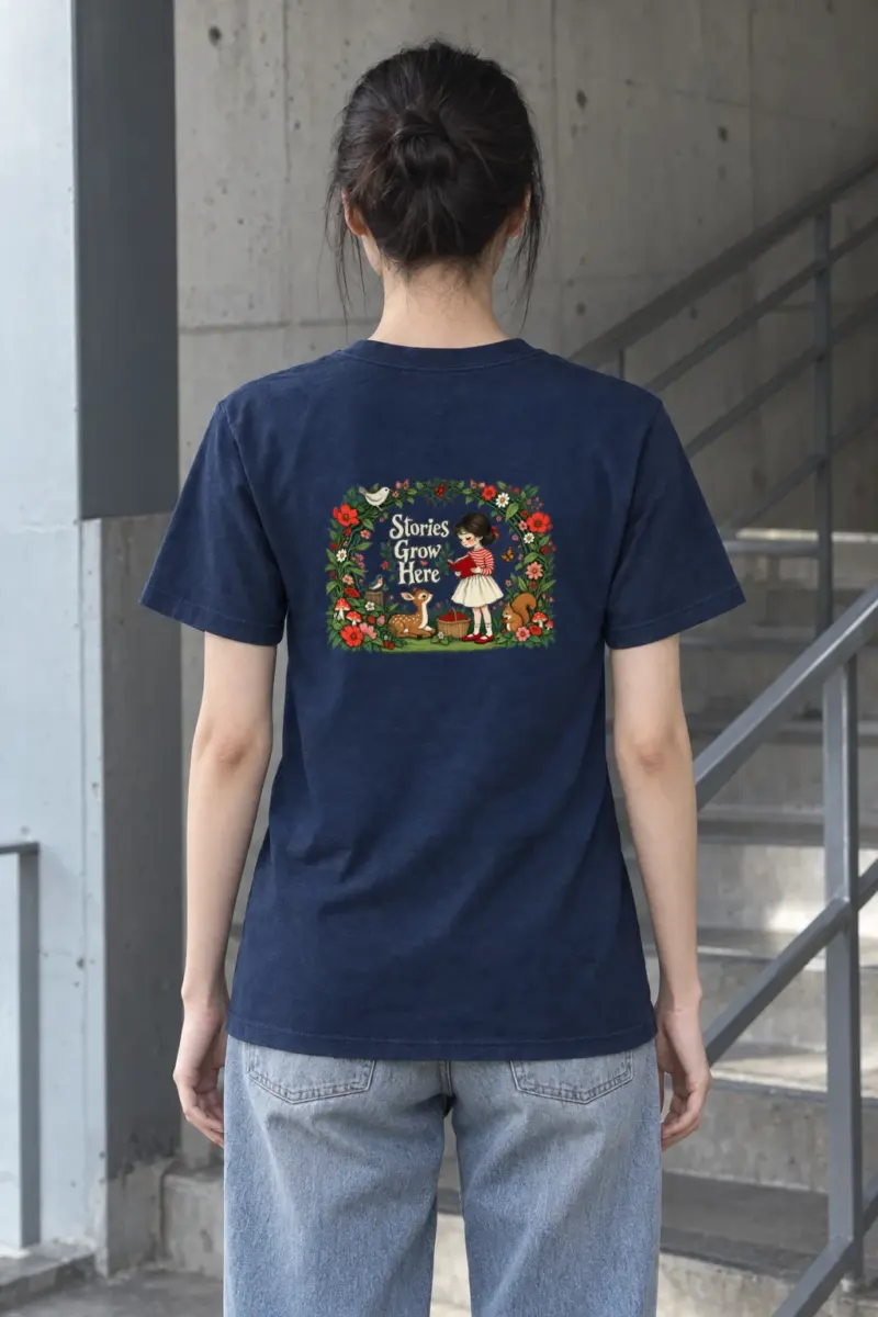"Stories Grow Here" Heavyweight Unisex Crewneck T-shirt