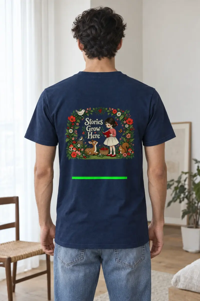 "Stories Grow Here" Heavyweight Unisex Crewneck T-shirt | Gildan 5000