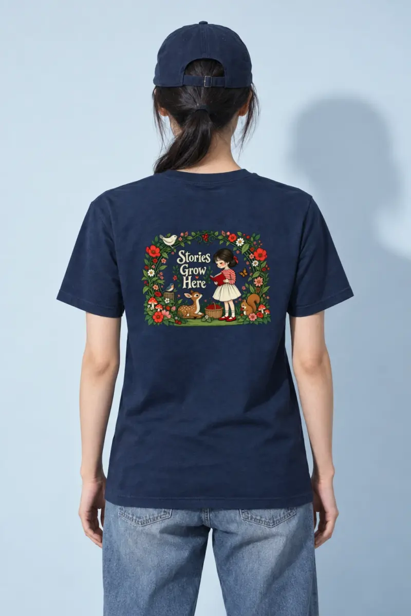 "Stories Grow Here" Heavyweight Unisex Crewneck T-shirt