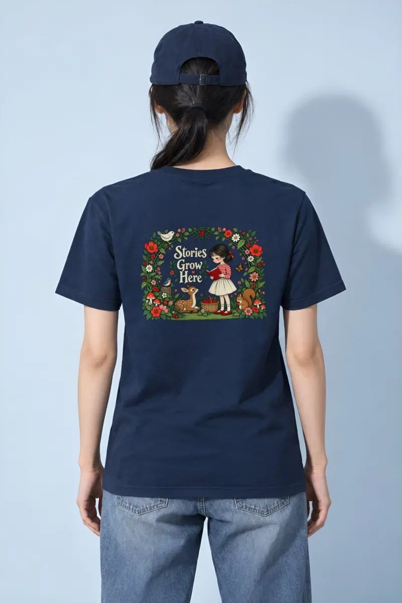 "Stories Grow Here" Heavyweight Unisex Crewneck T-shirt