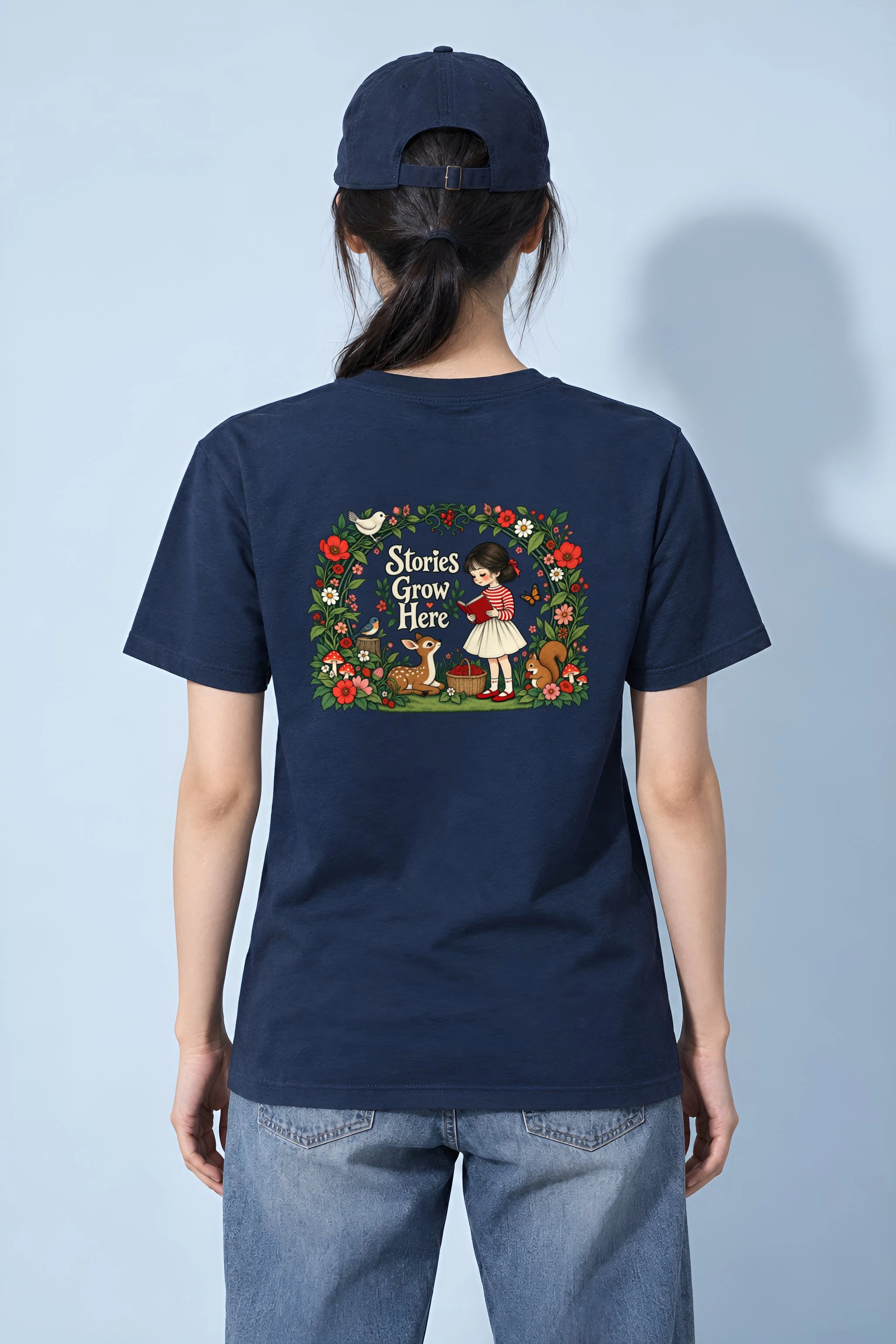 "Stories Grow Here" Heavyweight Unisex Crewneck T-shirt