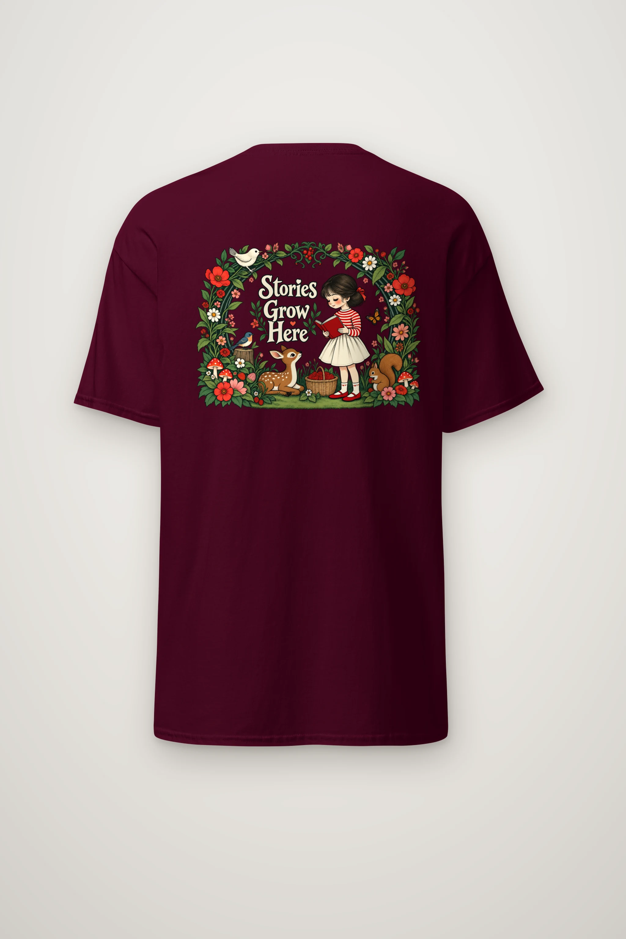 "Stories Grow Here" Heavyweight Unisex Crewneck T-shirt
