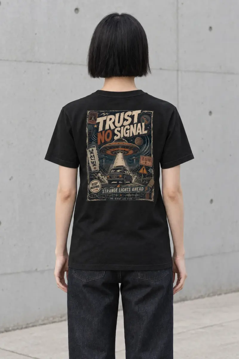 "Strange Lights Ahead" Heavyweight Unisex Crewneck T-shirt | Gildan 5000