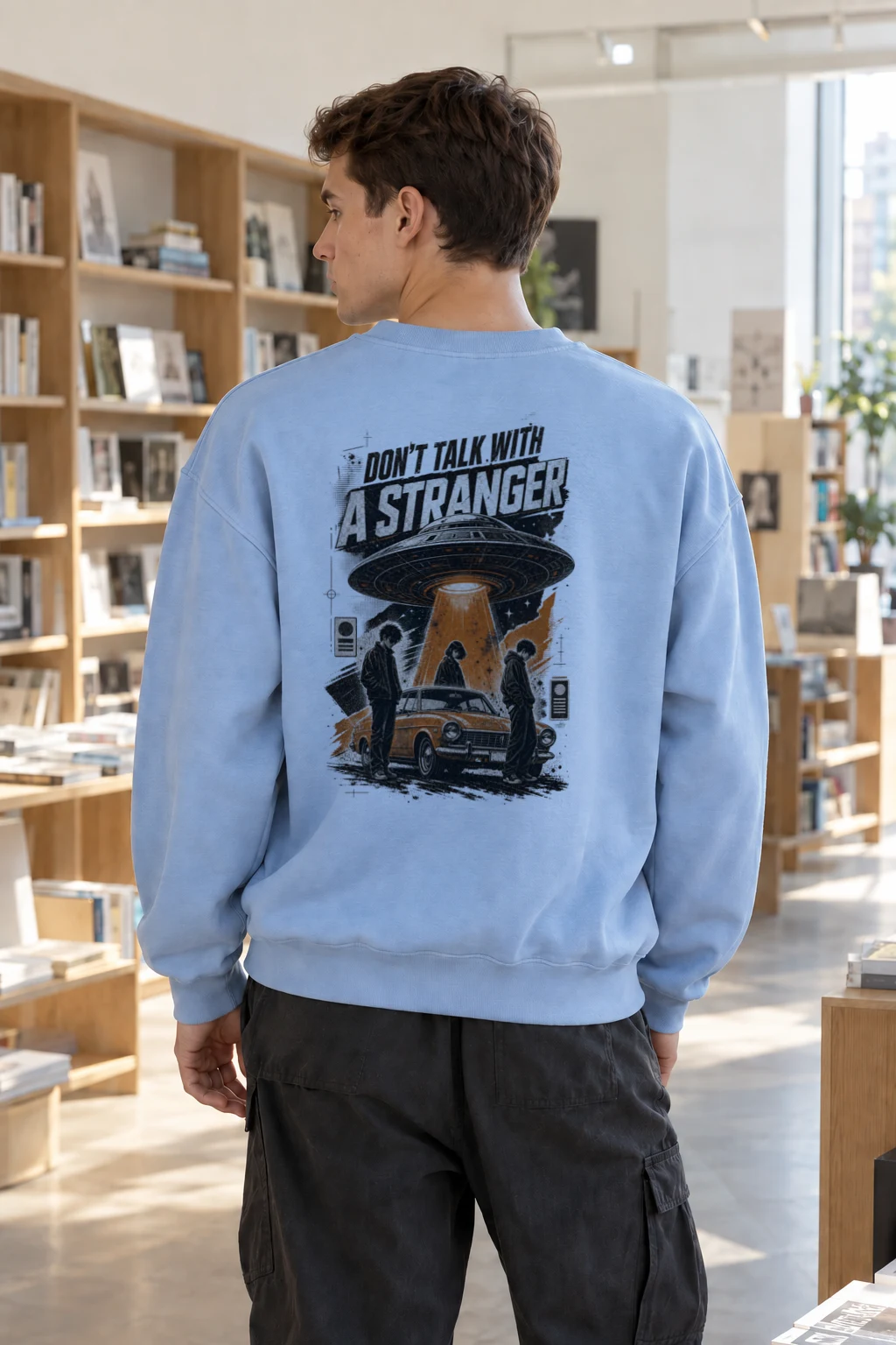"Stranger Warning" Heavy Blend Unisex Crewneck Sweatshirt | Gildan 18000