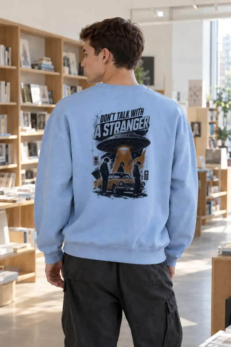 "Stranger Warning" Heavy Blend Unisex Crewneck Sweatshirt | Gildan 18000