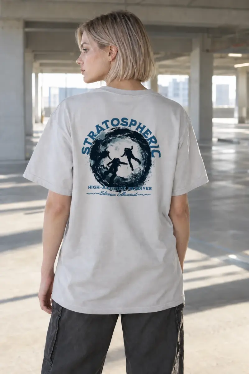 "Stratospheric Skydiver" Heavyweight Unisex Crewneck T-shirt | Gildan 5000