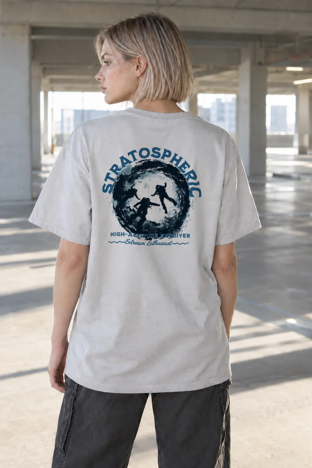 "Stratospheric Skydiver" Heavyweight Unisex Crewneck T-shirt | Gildan 5000