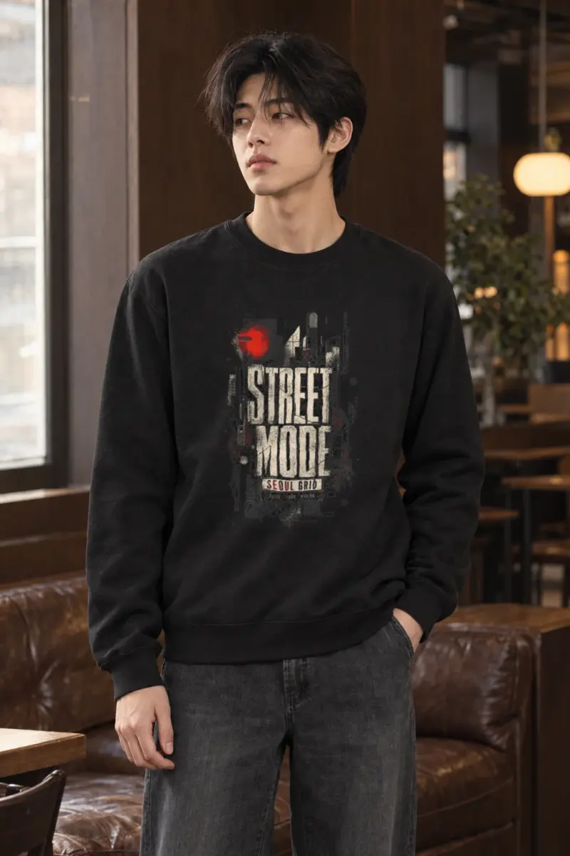 "Street Mode Seoul" Heavy Blend Unisex Crewneck Sweatshirt