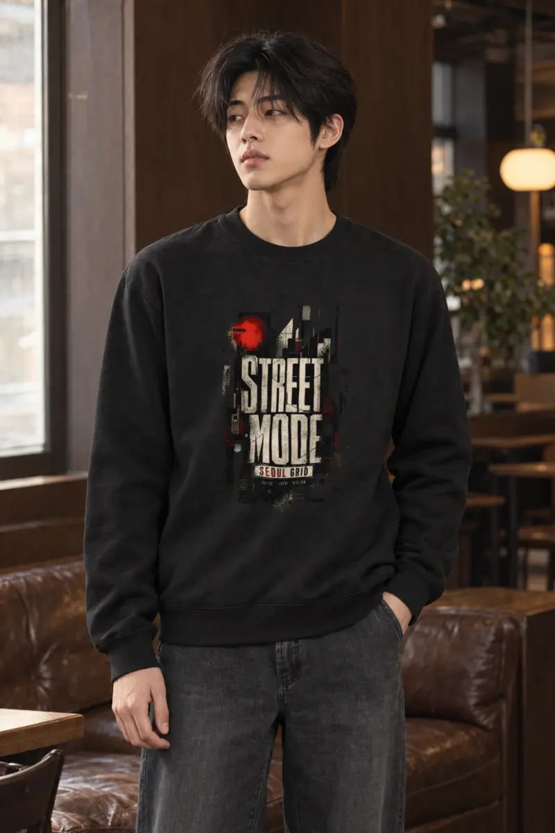 "Street Mode Seoul" Heavy Blend Unisex Crewneck Sweatshirt