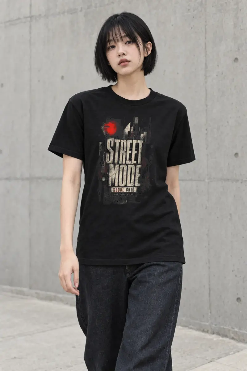 "Street Mode Seoul" Heavyweight Unisex Crewneck T-shirt