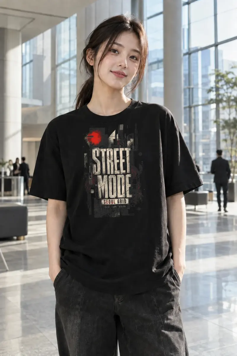 “Street Mode Seoul” Heavyweight Unisex Crewneck T-shirt | Gildan 5000