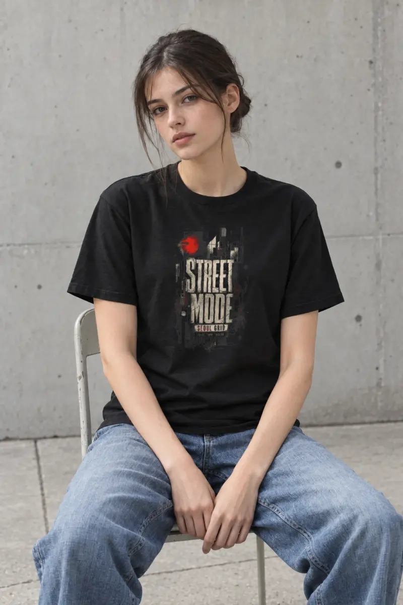 "Street Mode Seoul" Heavyweight Unisex Crewneck T-shirt