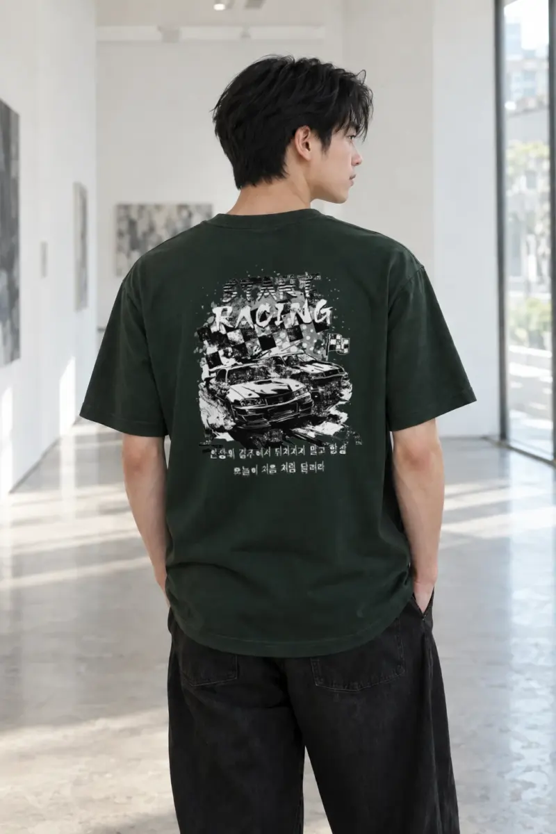 "Street Racing" Heavyweight Unisex Crewneck T-shirt | Gildan 5000