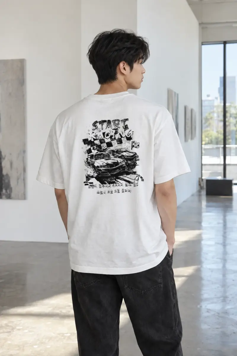 “Street Racing” Heavyweight Unisex Crewneck T-shirt | Gildan 5000