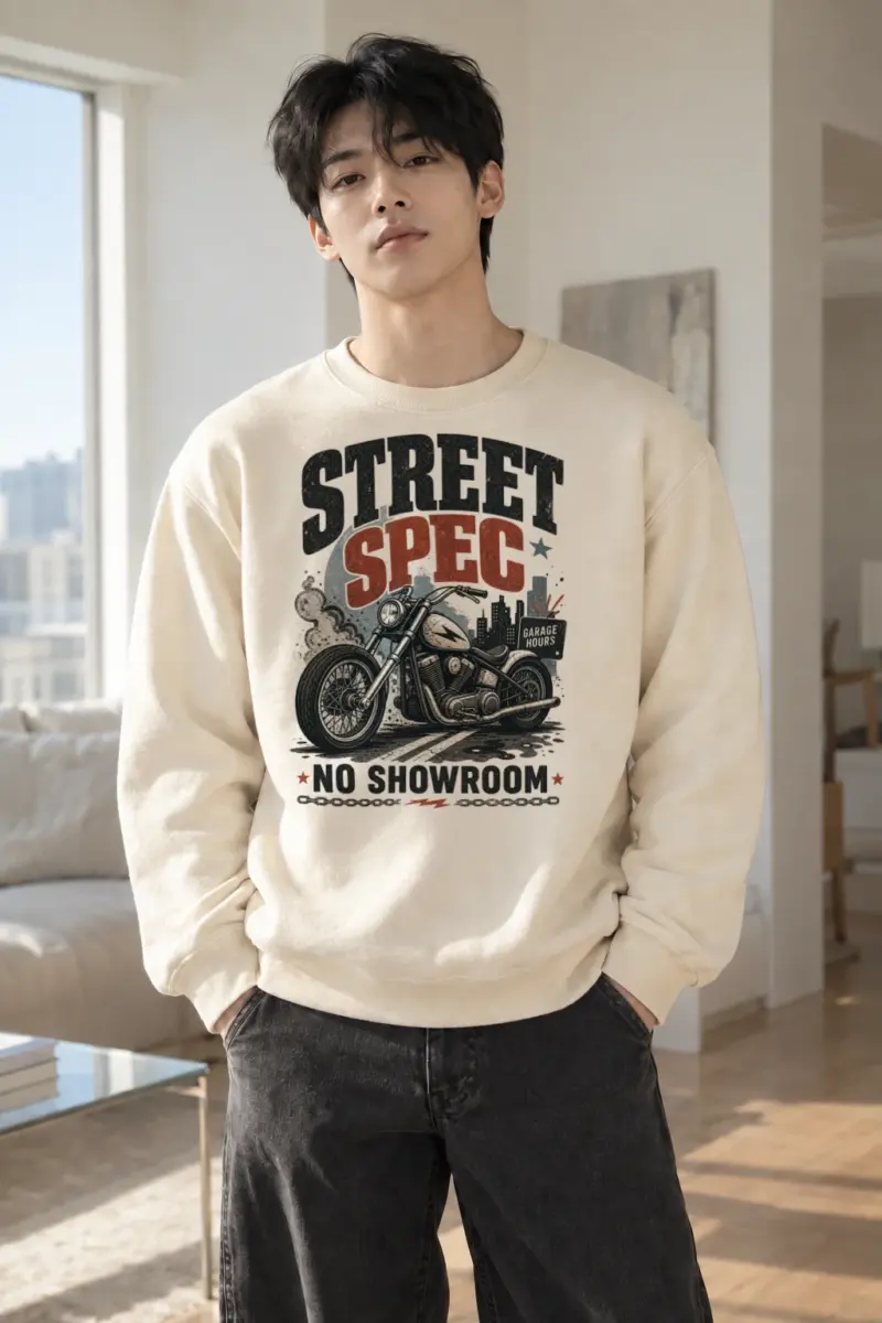 "Street Spec Garage" Unisex Sponge Fleece Crewneck Sweatshirt | Bella + Canvas 3901
