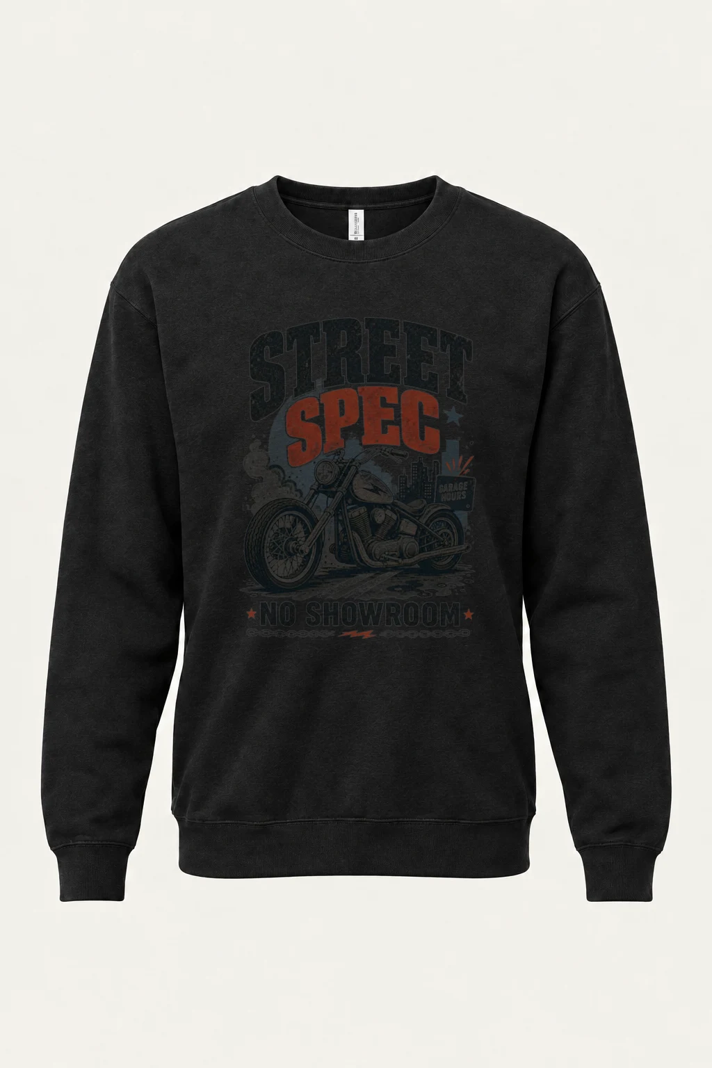"Street Spec Garage" Unisex Sponge Fleece Crewneck Sweatshirt | Bella + Canvas 3901