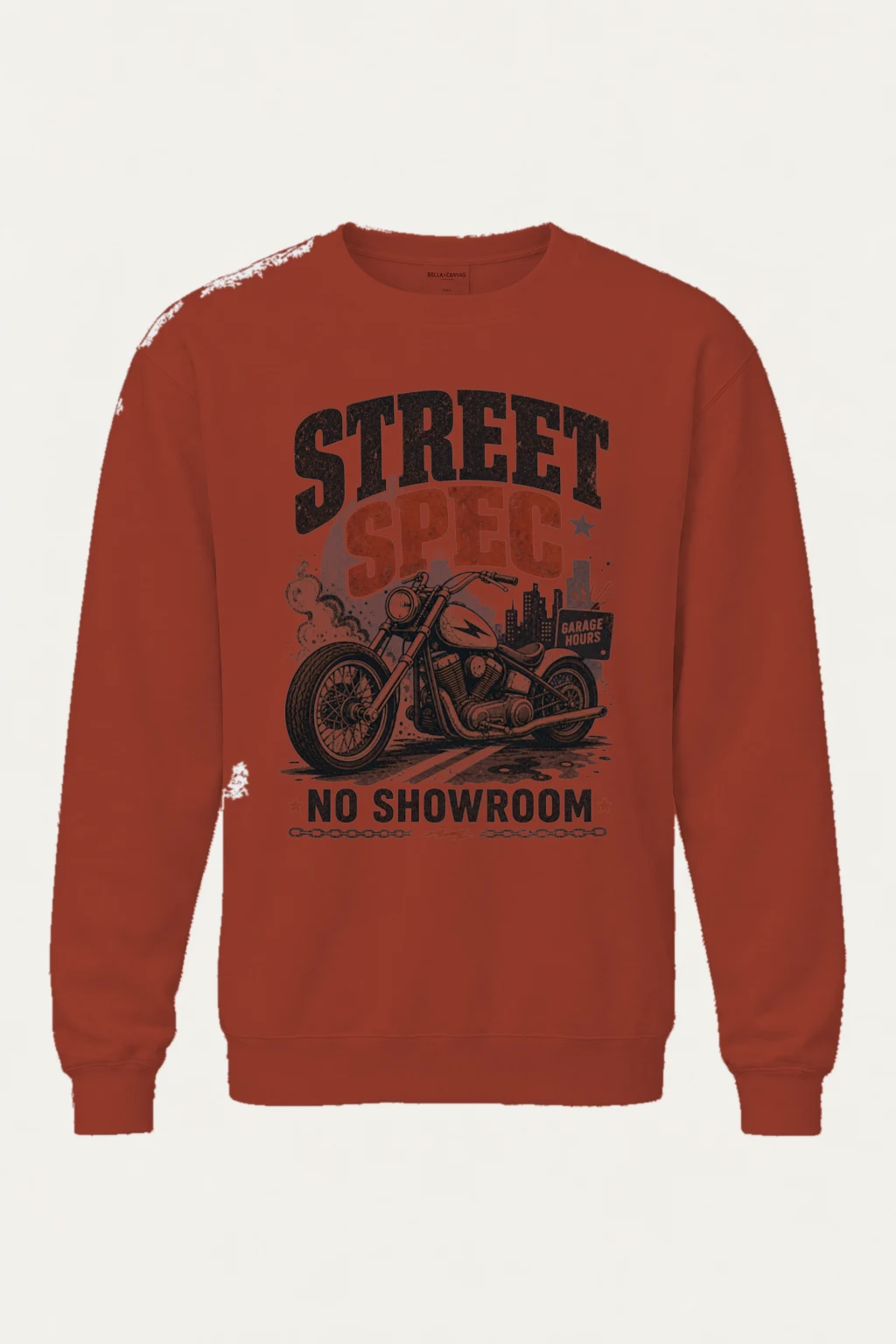"Street Spec Garage" Unisex Sponge Fleece Crewneck Sweatshirt | Bella + Canvas 3901