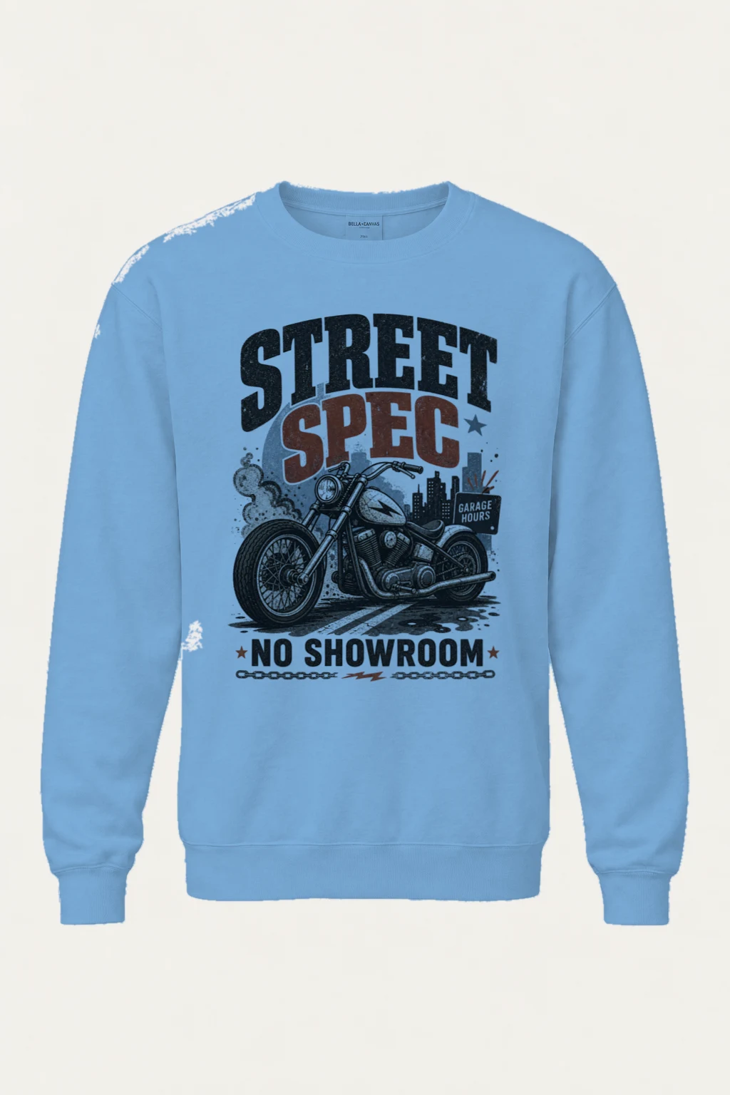 "Street Spec Garage" Unisex Sponge Fleece Crewneck Sweatshirt | Bella + Canvas 3901
