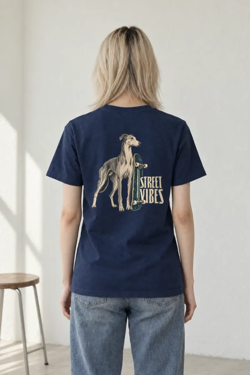 "Street Vibes Greyhound" Heavyweight Unisex Crewneck T-shirt