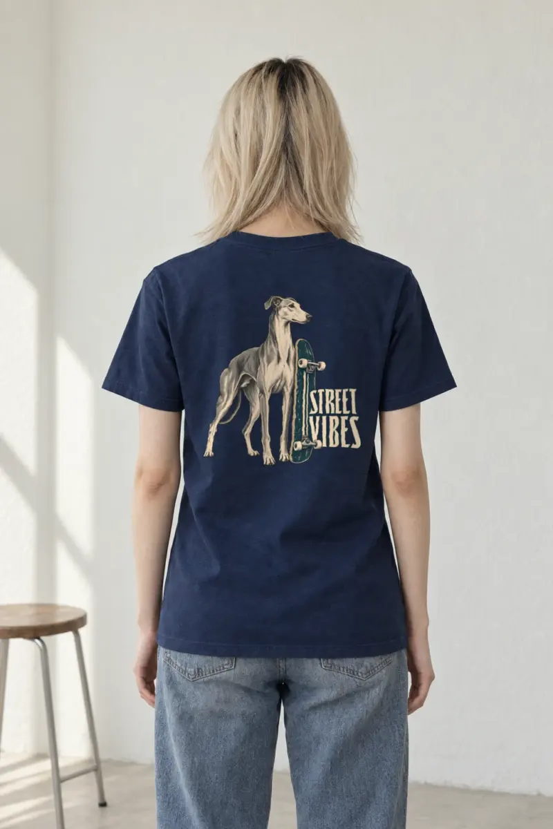 "Street Vibes Greyhound" Heavyweight Unisex Crewneck T-shirt