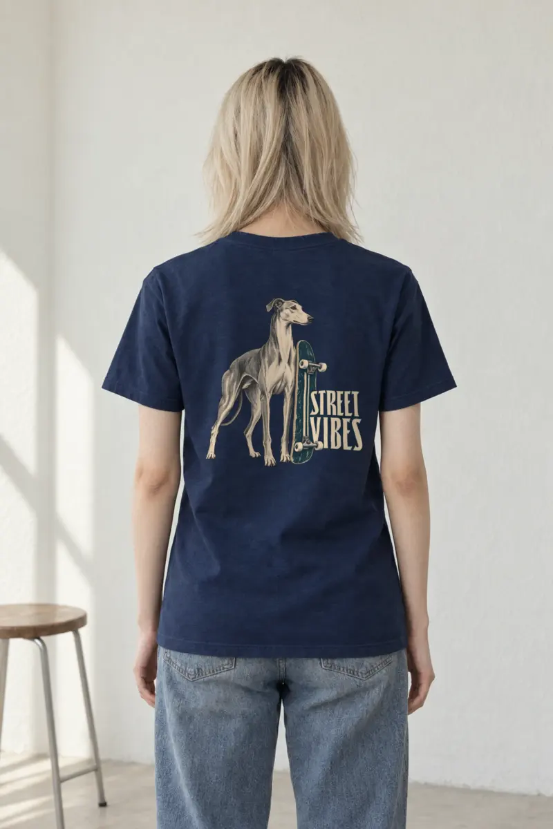 "Street Vibes Greyhound" Heavyweight Unisex Crewneck T-shirt