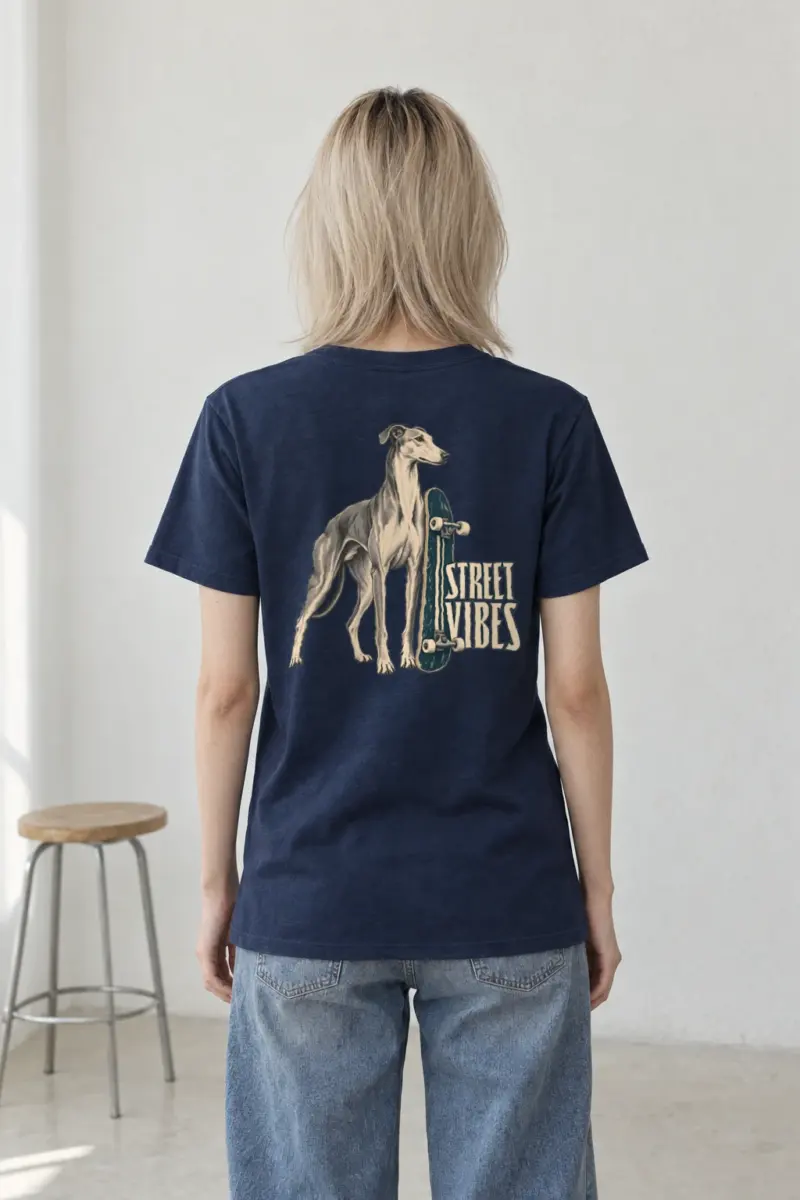 "Street Vibes Greyhound" Heavyweight Unisex Crewneck T-shirt