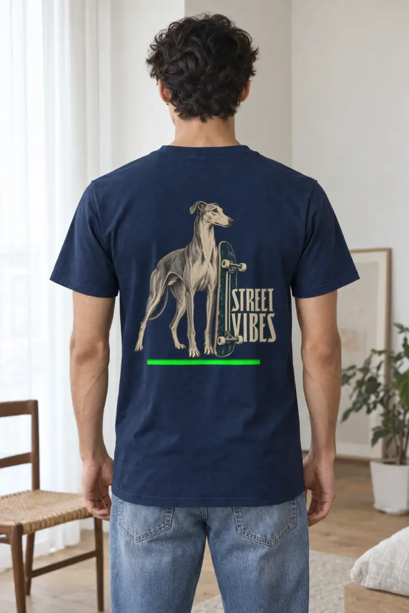 "Street Vibes Greyhound" Heavyweight Unisex Crewneck T-shirt | Gildan 5000