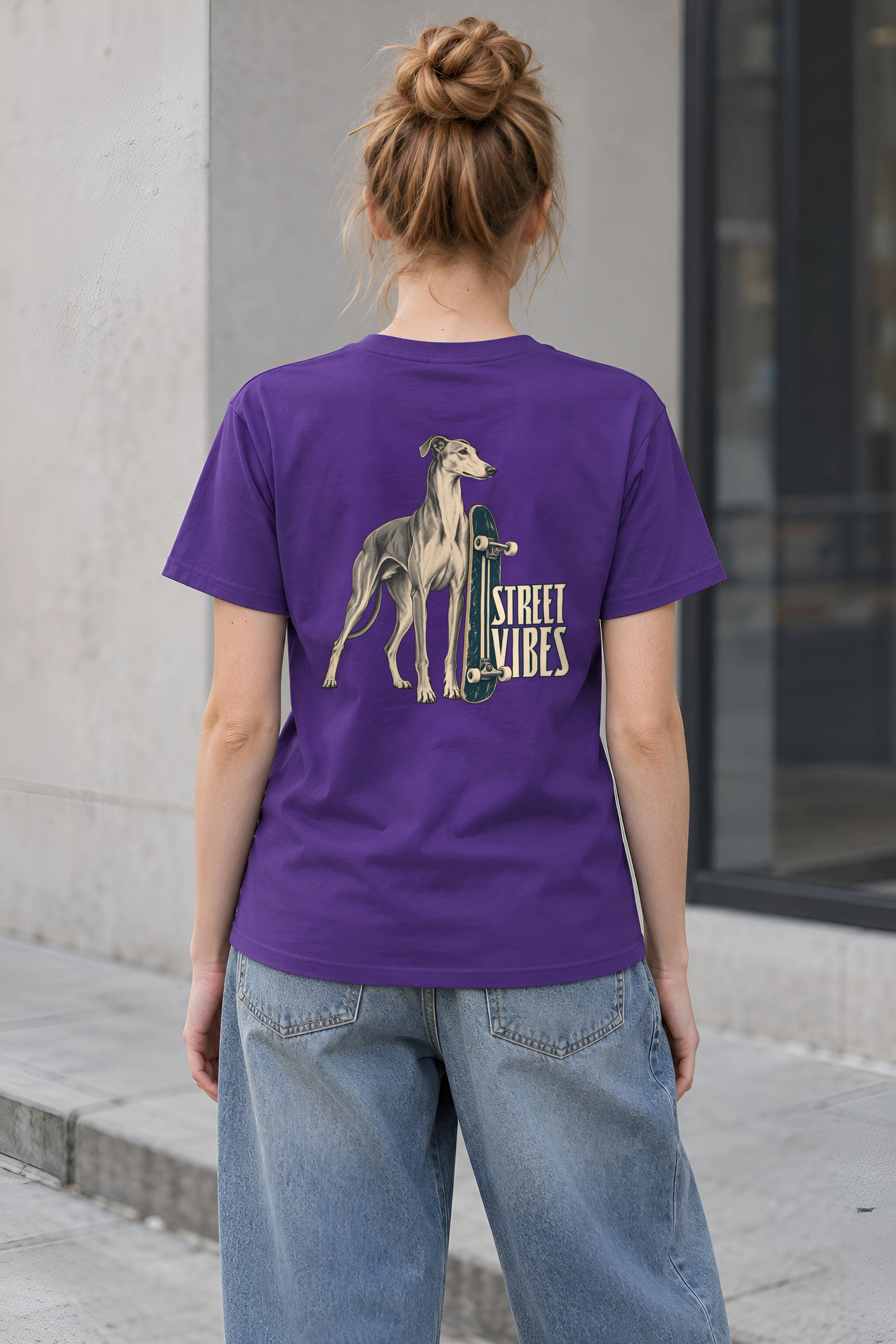 "Street Vibes Greyhound" Heavyweight Unisex Crewneck T-shirt