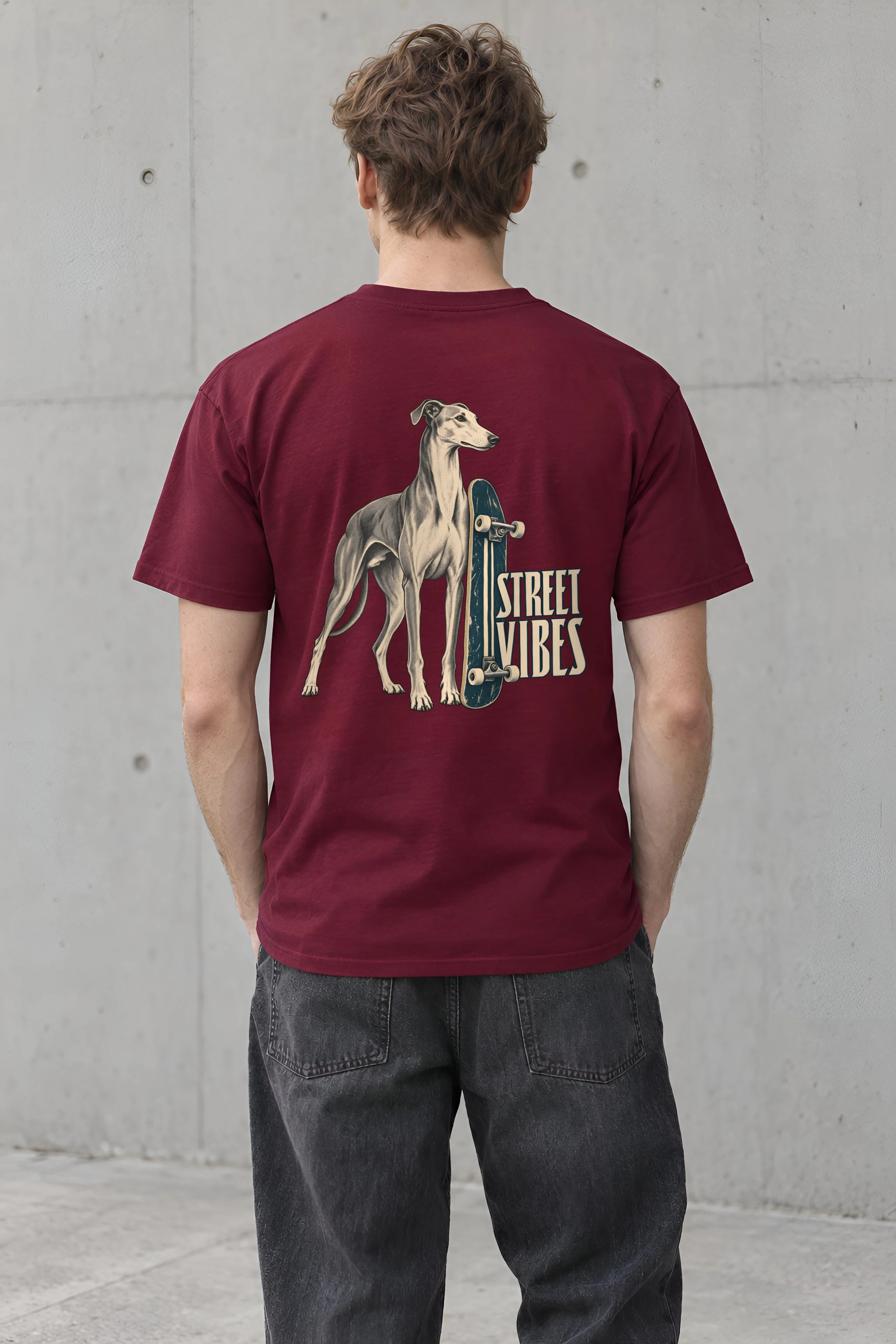 "Street Vibes Greyhound" Heavyweight Unisex Crewneck T-shirt