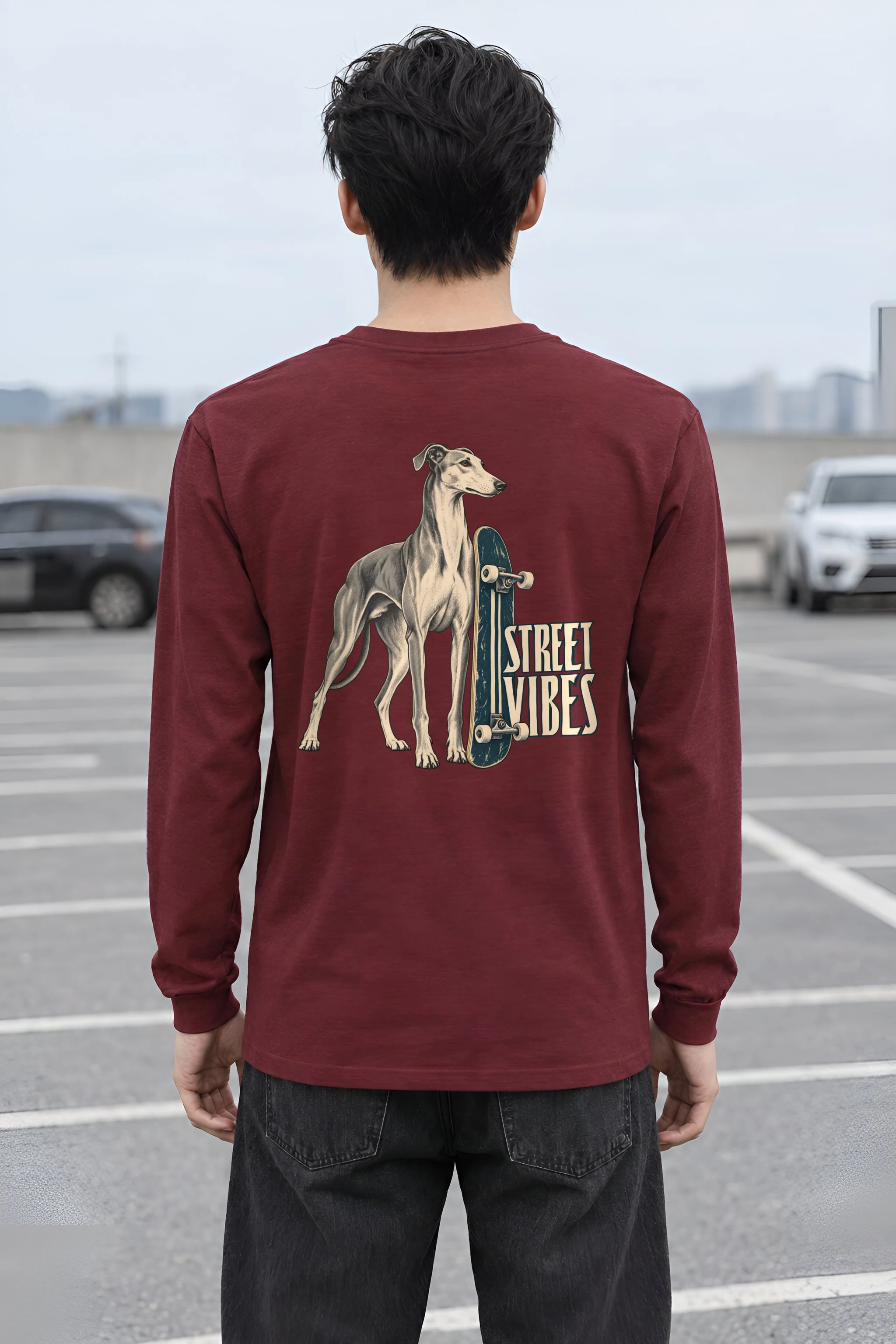 "Street Vibes Greyhound" Unisex Longsleeve T-shirt
